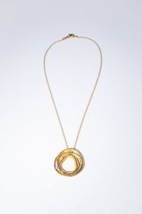 ANNA MARIA CAMILLI - Peso gr 14 1 Catena con ciondolo in oro rosa lucido e satinato  firmato Camilli  serie Dune  di forma rotonda  [..]