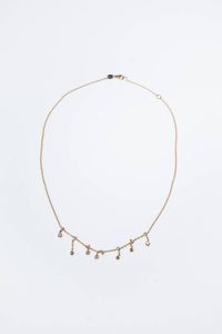 GIROCOLLO - Peso gr 3 2 in oro rosa con diamanti taglio brillante per totali ct 0 34 ca  probabile colore G-H  purezza IF- [..]