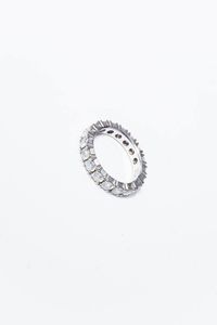 BUCHERER - Peso gr 3 7 Misura 8 (48) Eternel in oro bianco con diamanti taglio brillante per totali ct 1 80 ca.  Ricevuta  [..]