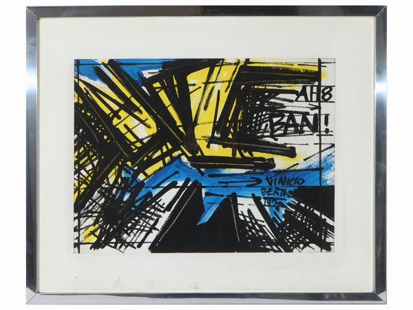 Vinicio Berti : Emblema continuo positivo AHS-BAN 1977  - Asta 	 Una casa fiorentina. Tra tradizione e modernit Arte moderna e contemporanea Raccolta di dipinti moderni e Design - II  - Associazione Nazionale - Case d'Asta italiane