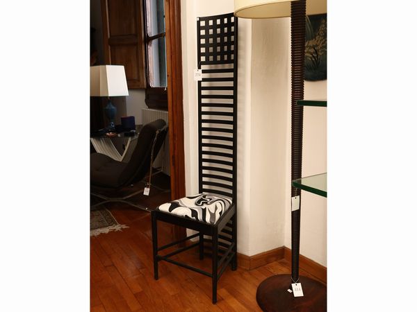 Sedia Hill House, da Charles Rennie Mackintosh  - Asta 	 Una casa fiorentina. Tra tradizione e modernit Arte moderna e contemporanea Raccolta di dipinti moderni e Design - II  - Associazione Nazionale - Case d'Asta italiane