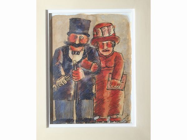 Franz Borghese : Coniugi  - Asta 	 Una casa fiorentina. Tra tradizione e modernit Arte moderna e contemporanea Raccolta di dipinti moderni e Design - II  - Associazione Nazionale - Case d'Asta italiane