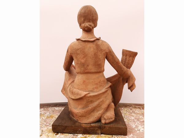 Giorgio Rossi : Donna con cornucopia 1930-1940  - Asta 	 Una casa fiorentina. Tra tradizione e modernit Arte moderna e contemporanea Raccolta di dipinti moderni e Design - II  - Associazione Nazionale - Case d'Asta italiane