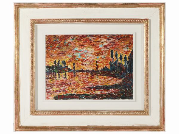 Guido Borgianni : Tramonto  - Asta 	 Una casa fiorentina. Tra tradizione e modernit Arte moderna e contemporanea Raccolta di dipinti moderni e Design - II  - Associazione Nazionale - Case d'Asta italiane