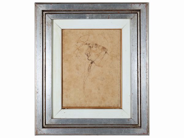 Lorenzo Viani : Ritratto dello scultore Galleni  - Asta 	 Una casa fiorentina. Tra tradizione e modernit Arte moderna e contemporanea Raccolta di dipinti moderni e Design - II  - Associazione Nazionale - Case d'Asta italiane