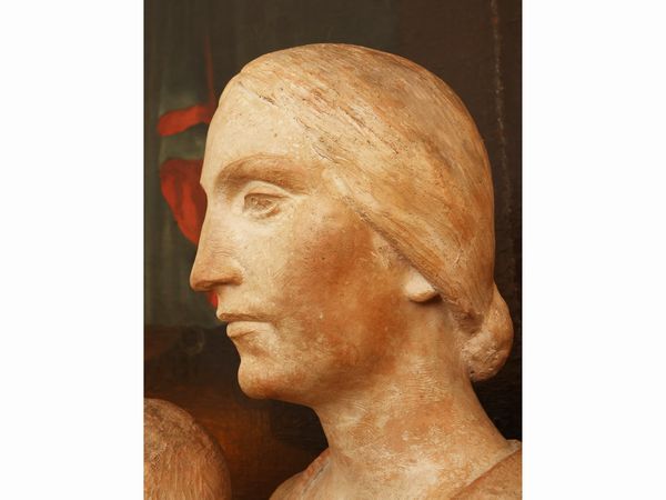 Giorgio Rossi : Madonna con Bambino 1938  - Asta 	 Una casa fiorentina. Tra tradizione e modernit Arte moderna e contemporanea Raccolta di dipinti moderni e Design - II  - Associazione Nazionale - Case d'Asta italiane