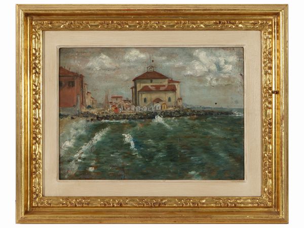 Giuseppe Viviani : Paesaggio marino 1929  - Asta 	 Una casa fiorentina. Tra tradizione e modernit Arte moderna e contemporanea Raccolta di dipinti moderni e Design - II  - Associazione Nazionale - Case d'Asta italiane