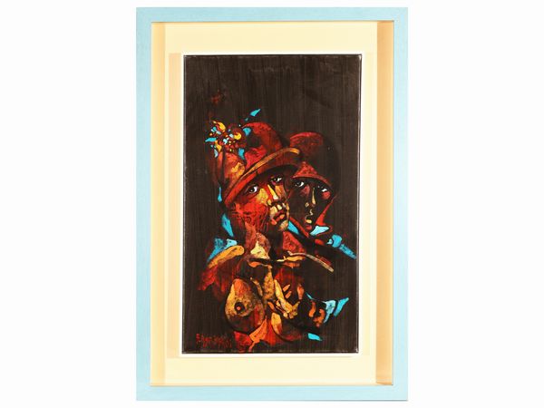 Alfio Rapisardi : Figure  - Asta 	 Una casa fiorentina. Tra tradizione e modernit Arte moderna e contemporanea Raccolta di dipinti moderni e Design - II  - Associazione Nazionale - Case d'Asta italiane