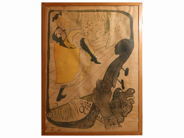 Henri de Toulouse-Lautrec : Jane Avril  - Asta 	 Una casa fiorentina. Tra tradizione e modernit Arte moderna e contemporanea Raccolta di dipinti moderni e Design - II  - Associazione Nazionale - Case d'Asta italiane