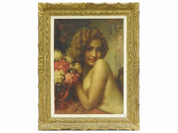 Luigi Amato : Nudo femminile  - Asta 	 Una casa fiorentina. Tra tradizione e modernit Arte moderna e contemporanea Raccolta di dipinti moderni e Design - II  - Associazione Nazionale - Case d'Asta italiane