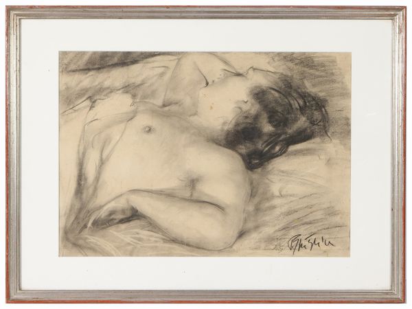 Paolo Ghiglia : Nudo femminile  - Asta 	 Una casa fiorentina. Tra tradizione e modernit Arte moderna e contemporanea Raccolta di dipinti moderni e Design - II  - Associazione Nazionale - Case d'Asta italiane