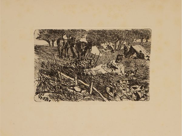 Giovanni Fattori : Incisioni del Fattori  - Asta 	 Una casa fiorentina. Tra tradizione e modernit Arte moderna e contemporanea Raccolta di dipinti moderni e Design - II  - Associazione Nazionale - Case d'Asta italiane