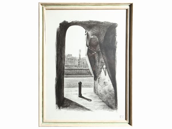 Folco Cianfanelli : Scorci di citt  - Asta 	 Una casa fiorentina. Tra tradizione e modernit Arte moderna e contemporanea Raccolta di dipinti moderni e Design - II  - Associazione Nazionale - Case d'Asta italiane