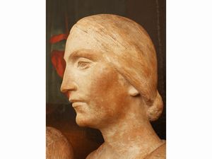 Giorgio Rossi : Madonna con Bambino 1938  - Asta 	 Una casa fiorentina. Tra tradizione e modernit Arte moderna e contemporanea Raccolta di dipinti moderni e Design - II  - Associazione Nazionale - Case d'Asta italiane