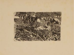 Giovanni Fattori : Incisioni del Fattori  - Asta 	 Una casa fiorentina. Tra tradizione e modernit Arte moderna e contemporanea Raccolta di dipinti moderni e Design - II  - Associazione Nazionale - Case d'Asta italiane