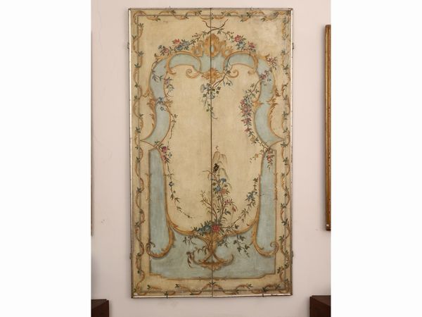 Coppia di ante in legno dipinto  - Asta Una casa fiorentina. Tra tradizione e modernit Le collezioni, i dipinti, gli arredi - III  - Associazione Nazionale - Case d'Asta italiane