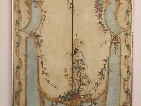 Coppia di ante in legno dipinto  - Asta Una casa fiorentina. Tra tradizione e modernit Le collezioni, i dipinti, gli arredi - III  - Associazione Nazionale - Case d'Asta italiane