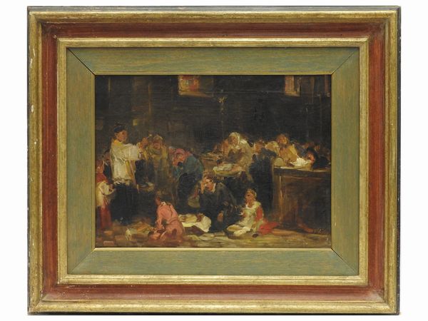 Interno di chiesa con personaggi  - Asta Una casa fiorentina. Tra tradizione e modernit Le collezioni, i dipinti, gli arredi - III  - Associazione Nazionale - Case d'Asta italiane