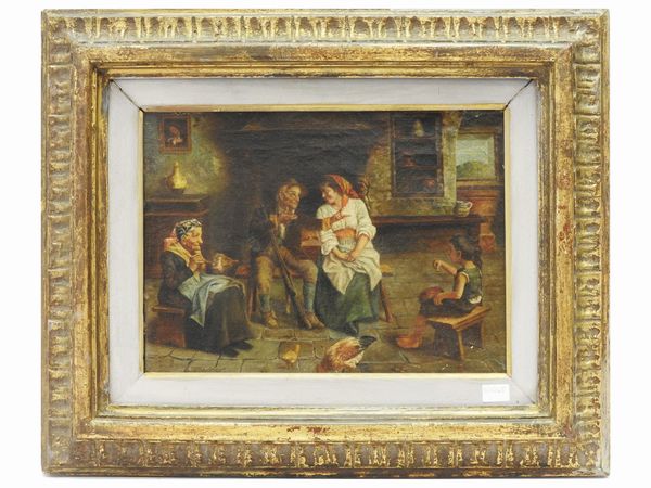 Interno con personaggi  - Asta Una casa fiorentina. Tra tradizione e modernit Le collezioni, i dipinti, gli arredi - III  - Associazione Nazionale - Case d'Asta italiane