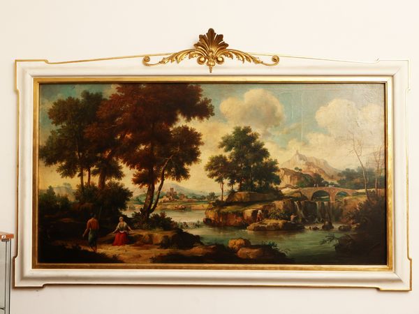 Paesaggio fluviale con personaggi  - Asta Una casa fiorentina. Tra tradizione e modernit Le collezioni, i dipinti, gli arredi - III  - Associazione Nazionale - Case d'Asta italiane