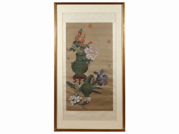 Natura morta con vasi di fiori  - Asta Una casa fiorentina. Tra tradizione e modernit Le collezioni, i dipinti, gli arredi - III  - Associazione Nazionale - Case d'Asta italiane