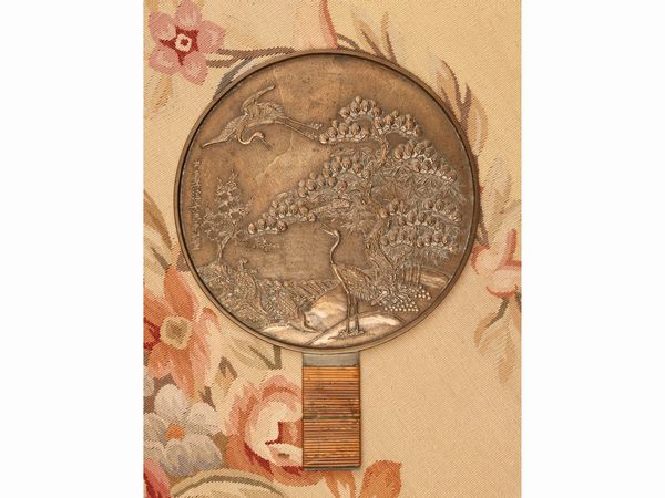 Specchio in metallo e bamb  - Asta Una casa fiorentina. Tra tradizione e modernit Le collezioni, i dipinti, gli arredi - III  - Associazione Nazionale - Case d'Asta italiane