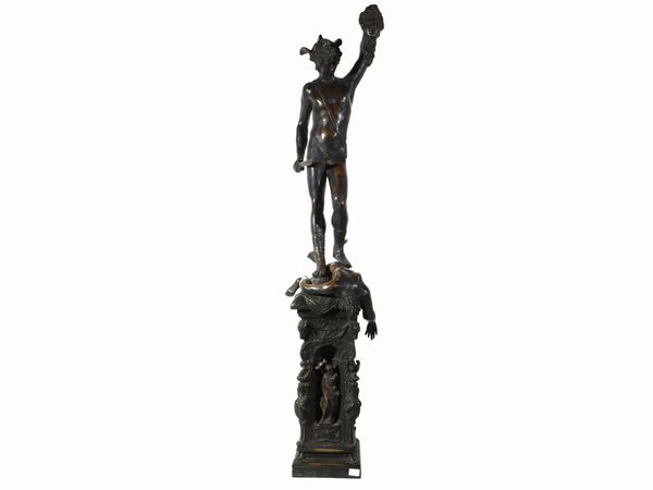 SCULTORE ITALIANO DEL XIX SECOLO : Perseo con la testa di Medusa, da Benvenuto Cellini  - Asta Una casa fiorentina. Tra tradizione e modernit Le collezioni, i dipinti, gli arredi - III  - Associazione Nazionale - Case d'Asta italiane