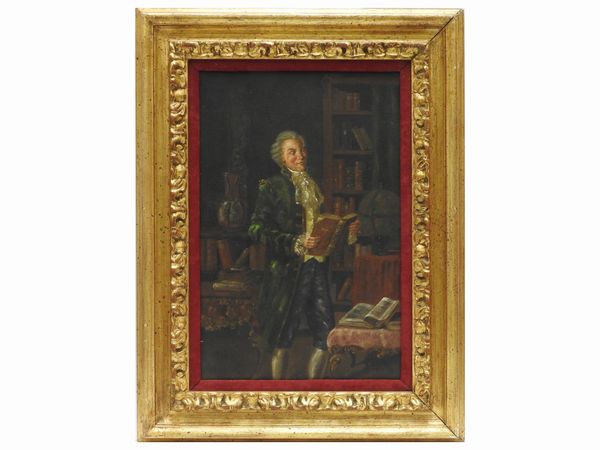 Scena d'interno con gentiluomo con libro  - Asta Una casa fiorentina. Tra tradizione e modernit Le collezioni, i dipinti, gli arredi - III  - Associazione Nazionale - Case d'Asta italiane
