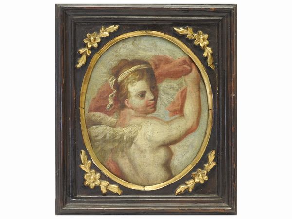 Scuola francese : Figura femminile alata  - Asta Una casa fiorentina. Tra tradizione e modernit Le collezioni, i dipinti, gli arredi - III  - Associazione Nazionale - Case d'Asta italiane