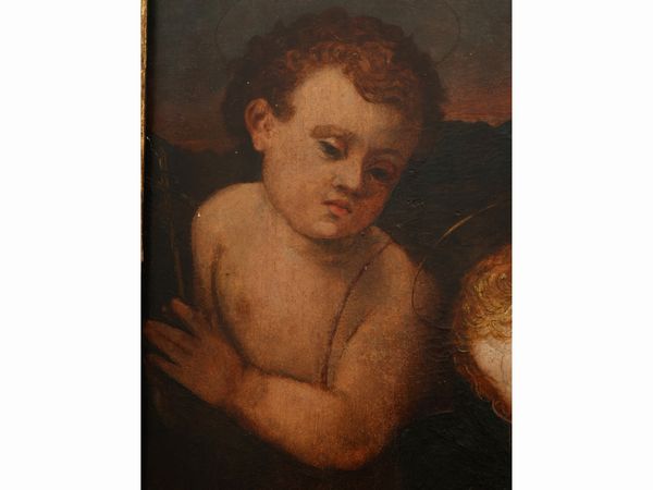 Bottega di Michele Tosini : Madonna con Bambino e San Giovannino  - Asta Una casa fiorentina. Tra tradizione e modernit Le collezioni, i dipinti, gli arredi - III  - Associazione Nazionale - Case d'Asta italiane