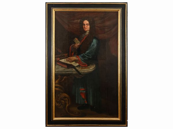 Scuola toscana del XVIII secolo : Ritratto di architetto  - Asta Una casa fiorentina. Tra tradizione e modernit Le collezioni, i dipinti, gli arredi - III  - Associazione Nazionale - Case d'Asta italiane