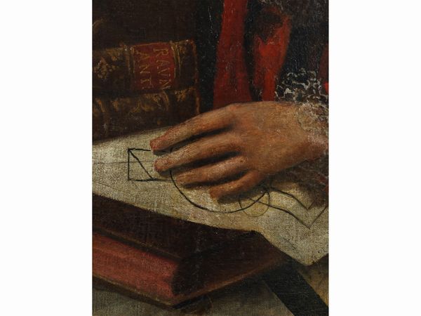 Scuola toscana del XVIII secolo : Ritratto di architetto  - Asta Una casa fiorentina. Tra tradizione e modernit Le collezioni, i dipinti, gli arredi - III  - Associazione Nazionale - Case d'Asta italiane