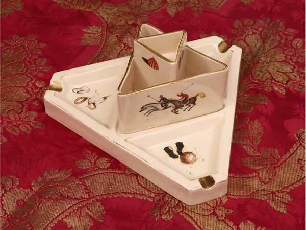 Set da fumo in ceramica  - Asta Una casa fiorentina. Tra tradizione e modernit Le collezioni, i dipinti, gli arredi - III  - Associazione Nazionale - Case d'Asta italiane