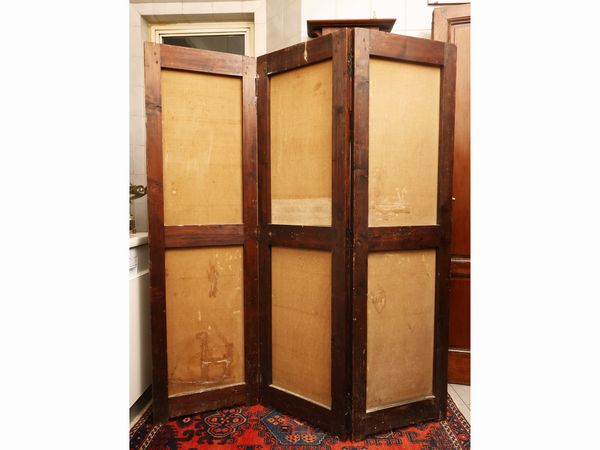 Paravento a tre ante di gusto Art Nouveau  - Asta Una casa fiorentina. Tra tradizione e modernit Le collezioni, i dipinti, gli arredi - III  - Associazione Nazionale - Case d'Asta italiane