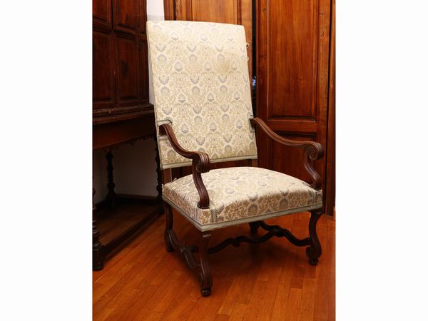 Coppia di seggioloni in noce  - Asta Una casa fiorentina. Tra tradizione e modernit Le collezioni, i dipinti, gli arredi - III  - Associazione Nazionale - Case d'Asta italiane