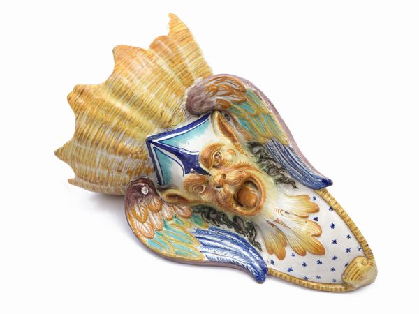 Fioriera pensile ad angolo in terracotta invetriata, Cantagalli  - Asta Una casa fiorentina. Tra tradizione e modernit Le collezioni, i dipinti, gli arredi - III  - Associazione Nazionale - Case d'Asta italiane