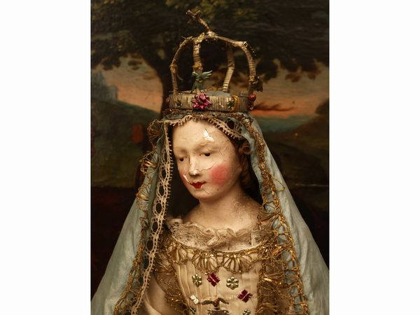 Figura devozionale della Vergina Maria  - Asta Una casa fiorentina. Tra tradizione e modernit Le collezioni, i dipinti, gli arredi - III  - Associazione Nazionale - Case d'Asta italiane