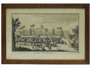 Giuseppe Zocchi : Vedute delle Ville e d'altri luoghi della Toscana 1757  - Asta Una casa fiorentina. Tra tradizione e modernit Le collezioni, i dipinti, gli arredi - III  - Associazione Nazionale - Case d'Asta italiane