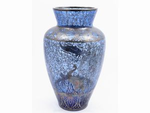Vaso in vetro blu con decorazione in argento  - Asta Una casa fiorentina. Tra tradizione e modernit Le collezioni, i dipinti, gli arredi - III  - Associazione Nazionale - Case d'Asta italiane