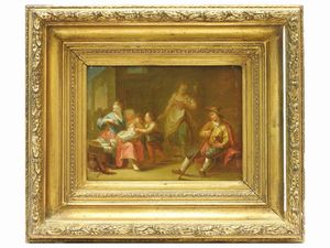 Scuola francese - Scena di genere con personaggi