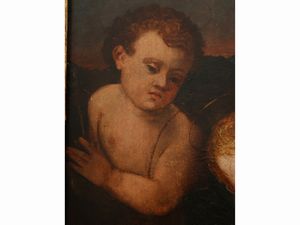 Bottega di Michele Tosini : Madonna con Bambino e San Giovannino  - Asta Una casa fiorentina. Tra tradizione e modernit Le collezioni, i dipinti, gli arredi - III  - Associazione Nazionale - Case d'Asta italiane
