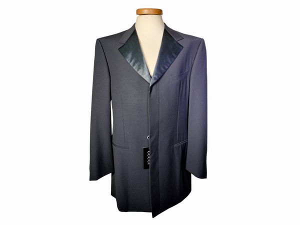 Gucci, Giacca lunga blu notte in lana  - Asta Vintagemania - Associazione Nazionale - Case d'Asta italiane