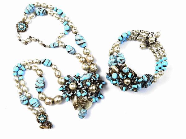 Miriam Haskell, Demi parure collana e bracciale  - Asta Vintagemania - Associazione Nazionale - Case d'Asta italiane