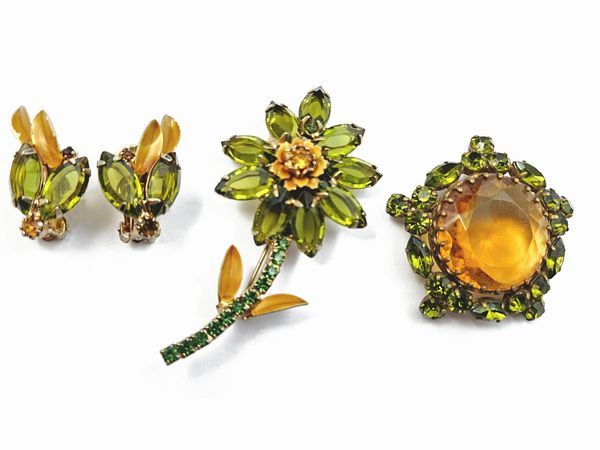 Demi parure spilla e orecchini a clip  - Asta Vintagemania - Associazione Nazionale - Case d'Asta italiane