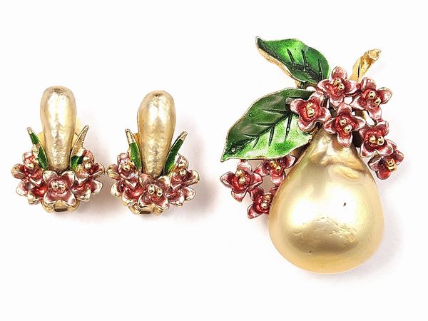 Art, Demi parure spilla e orecchini a clip  - Asta Vintagemania - Associazione Nazionale - Case d'Asta italiane