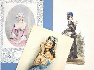Lotto di incisioni e stampe di moda ottocentesche  - Asta Vintagemania - Associazione Nazionale - Case d'Asta italiane