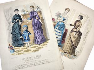 Lotto di incisioni e stampe di moda ottocentesche  - Asta Vintagemania - Associazione Nazionale - Case d'Asta italiane