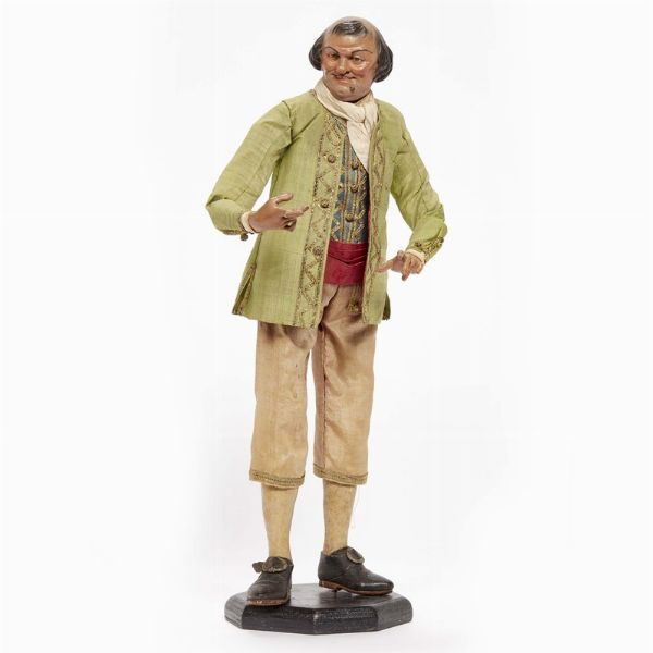 CONTADINO CON PORRO, NAPOLI, FINE SECOLO XVIII  - Asta ASTA A TEMPO | PASTORI DA PRESEPE NAPOLETANI DA UN'IMPORTANTE COLLEZIONE TOSCANA - Associazione Nazionale - Case d'Asta italiane