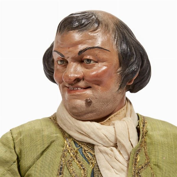 CONTADINO CON PORRO, NAPOLI, FINE SECOLO XVIII  - Asta ASTA A TEMPO | PASTORI DA PRESEPE NAPOLETANI DA UN'IMPORTANTE COLLEZIONE TOSCANA - Associazione Nazionale - Case d'Asta italiane