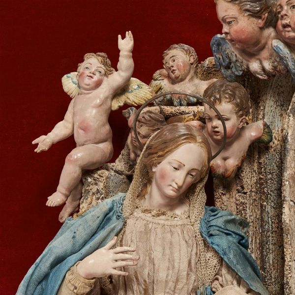 GRUPPO DELLA NATIVIT, NAPOLI, SECOLI XVIII/XIX  - Asta ASTA A TEMPO | PASTORI DA PRESEPE NAPOLETANI DA UN'IMPORTANTE COLLEZIONE TOSCANA - Associazione Nazionale - Case d'Asta italiane